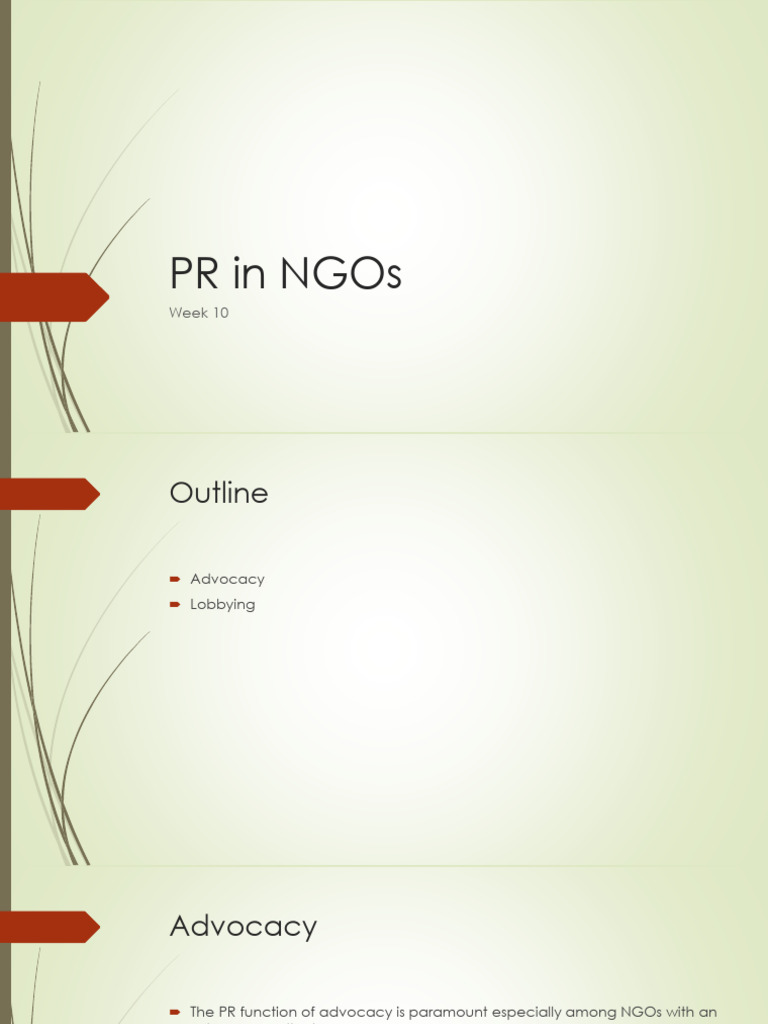 wk10 | PDF | Non Governmental Organization | Advocacy