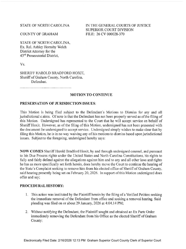 Motion Filed | PDF | Continuance | Complaint