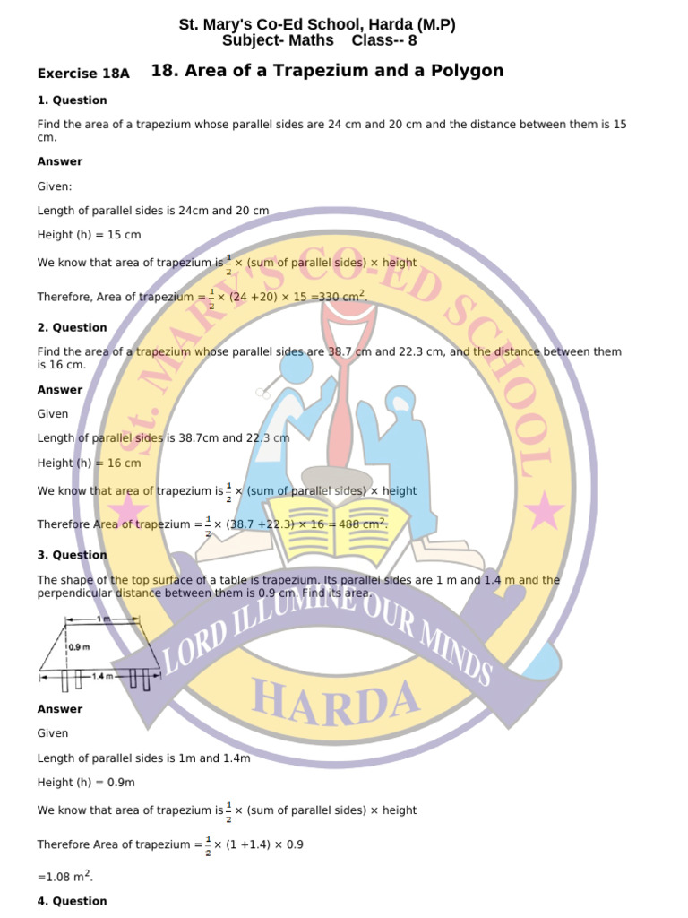 2021-02-22-VIII-MATHS-0 | PDF | Area | Elementary Geometry