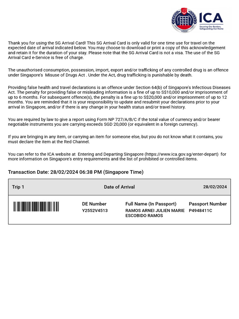 SGArrivalCard_280220241838 | PDF