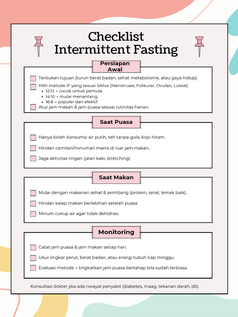 Checklist Intermittent Fasting | PDF