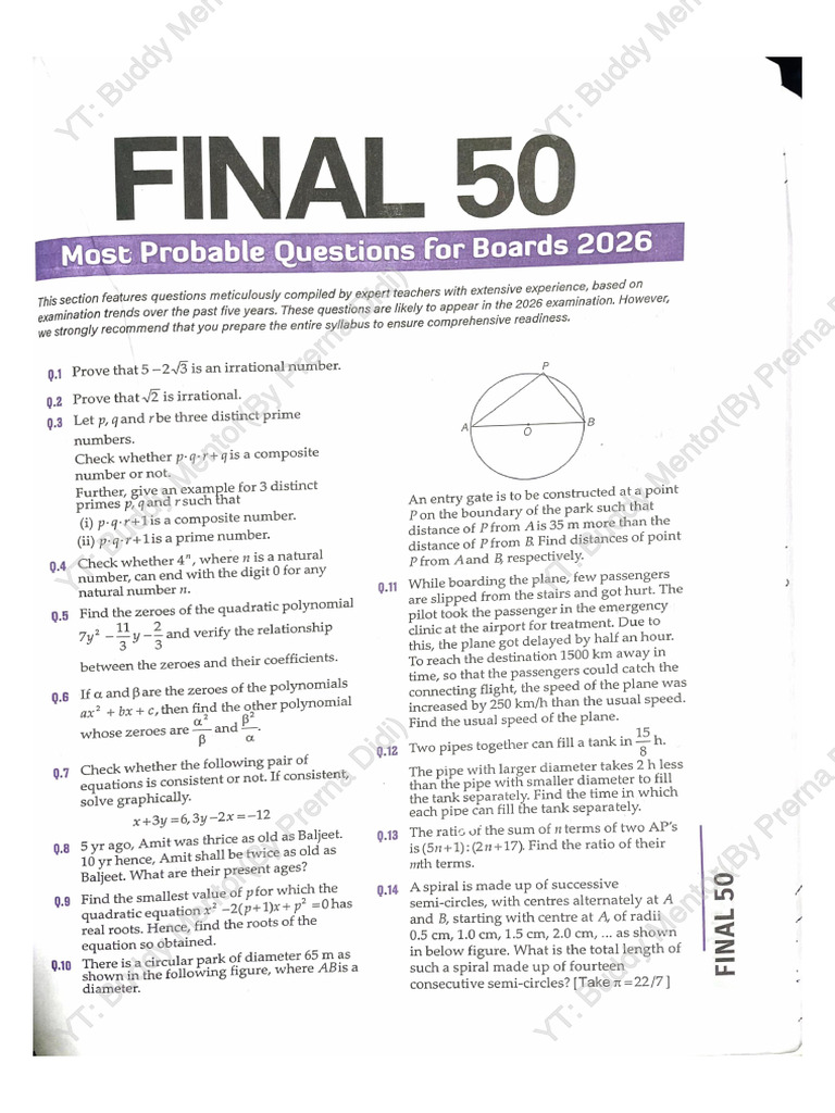 Final 50 Maths Standard | PDF