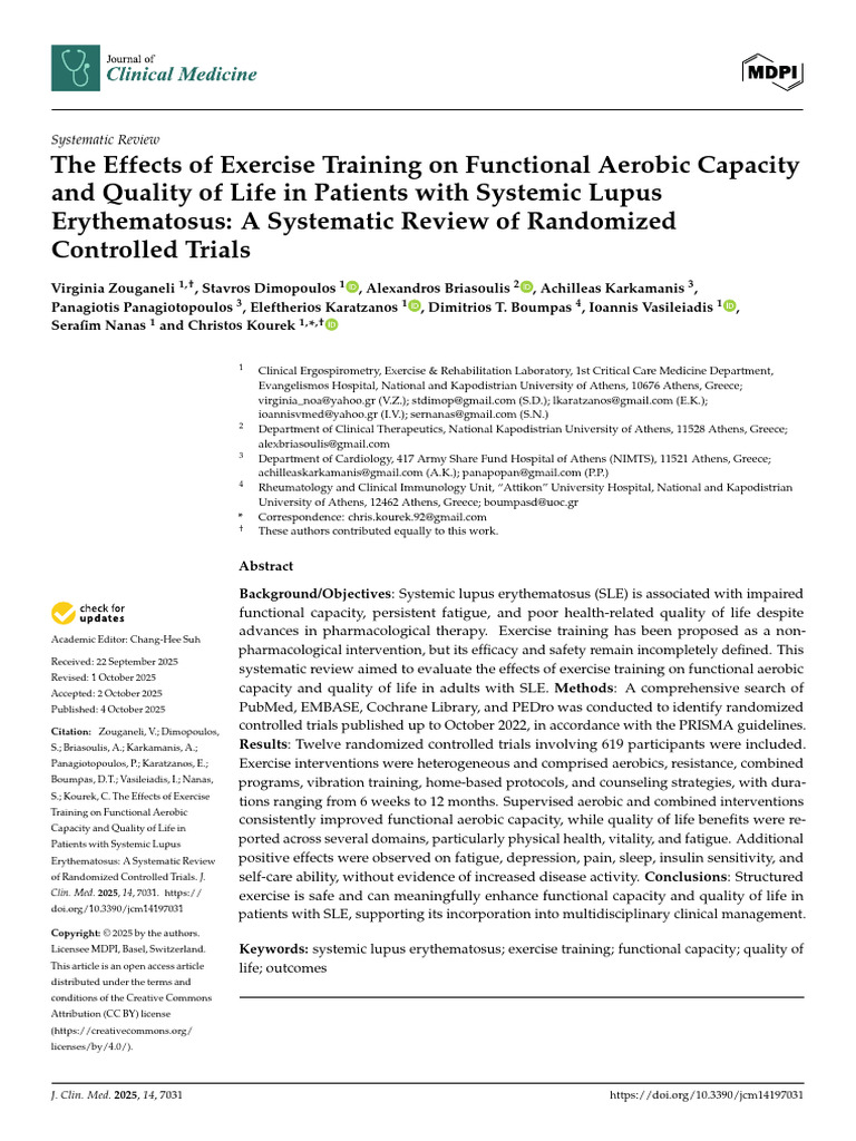 The Effects of Exercise Training on Functional Aerobic Capacity and ...