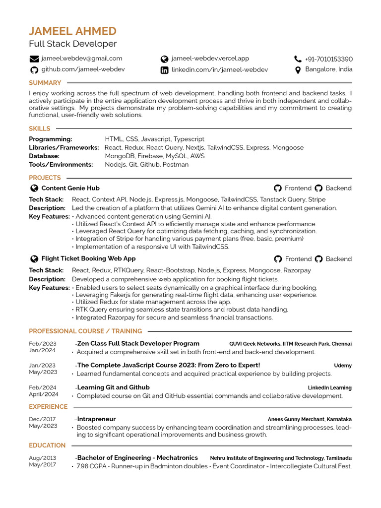 JameelAhmed Resume | PDF | Web Development | Information Technology