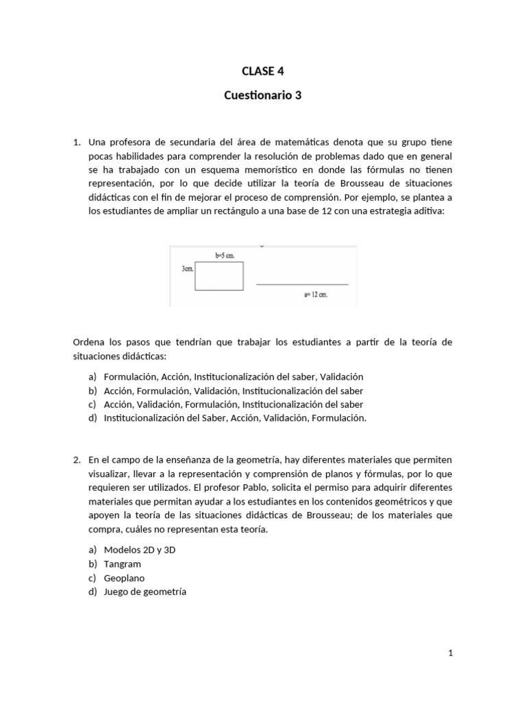 3 Cuestionario | PDF | Aprendizaje | Maestros