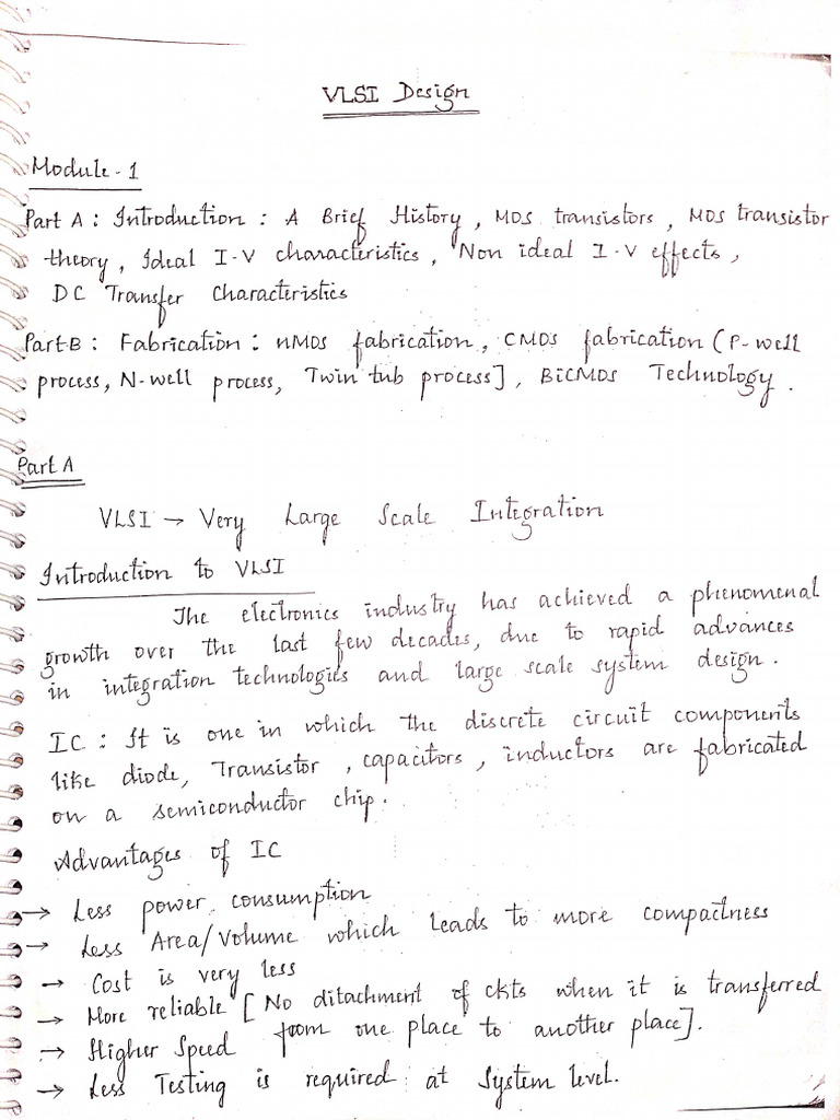VLSI Design 18EC72 Module 1(1) | PDF