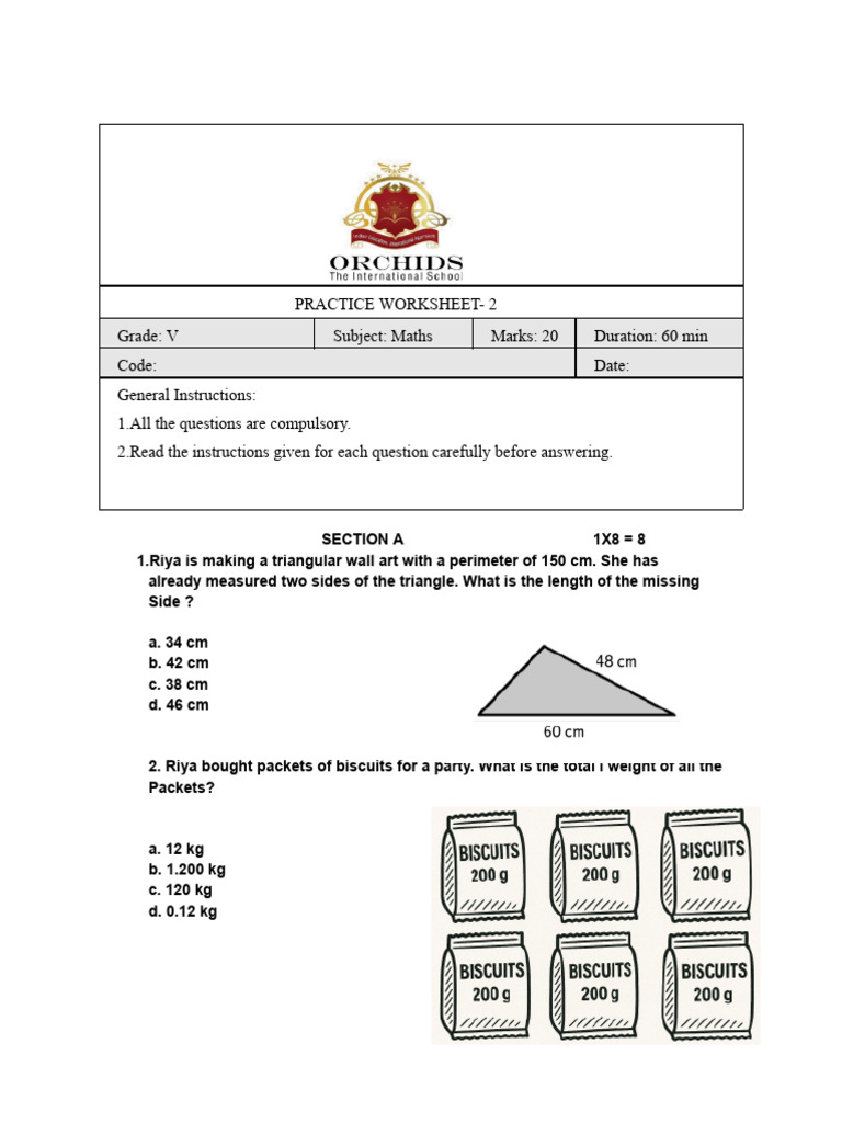 Maths Practice Worksheet 2 | PDF