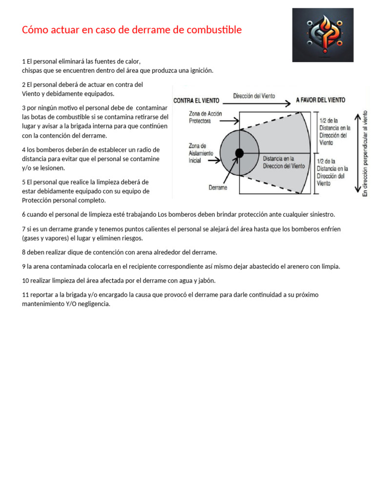 Como Actuar en Caso de Derrame de Combustible | PDF
