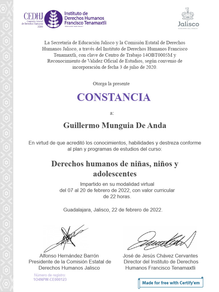 MUAG960809_Cursos | PDF | Derechos humanos | Escuelas
