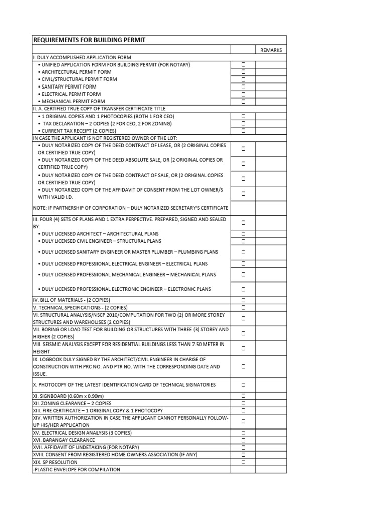 Building Permit Requirements | PDF | Notary Public | Common Law