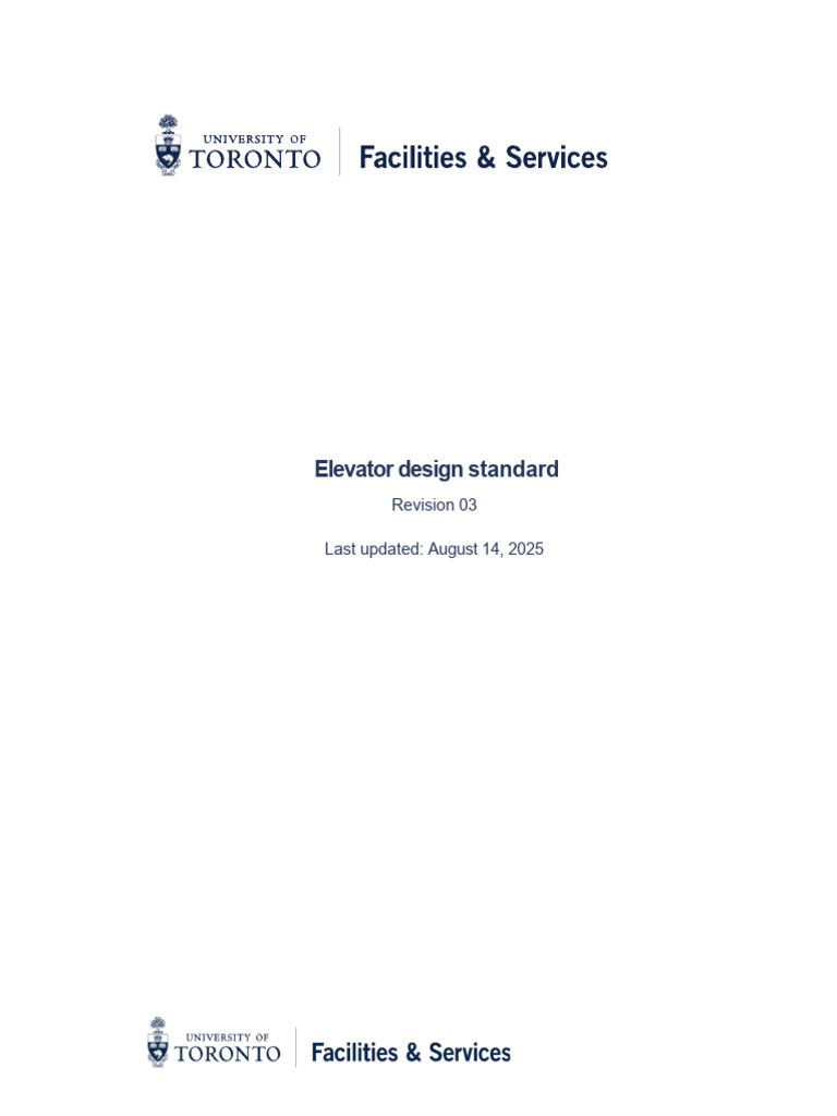 U of T Elevator Design Standards | PDF | Elevator | Stainless Steel