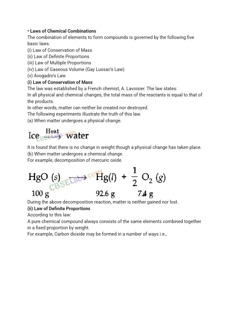 Some Basic Concepts of Chemistry | PDF | Stoichiometry | Mole (Unit)