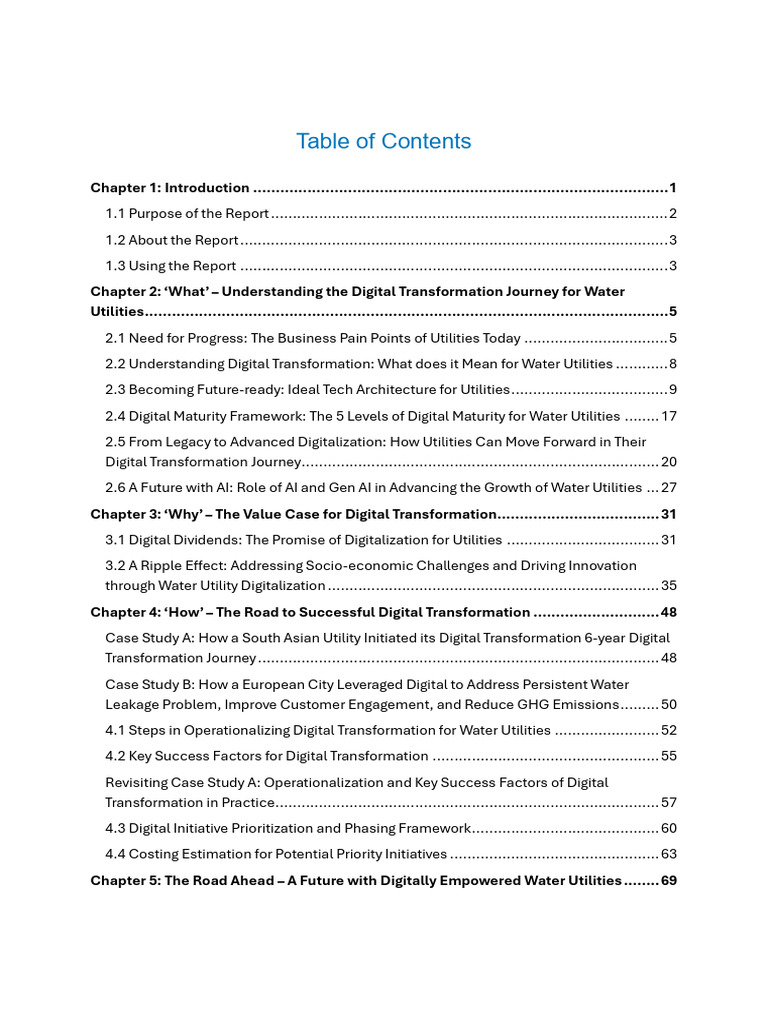 (Draft) Digital Transformation For Growth Water Utilities | PDF ...