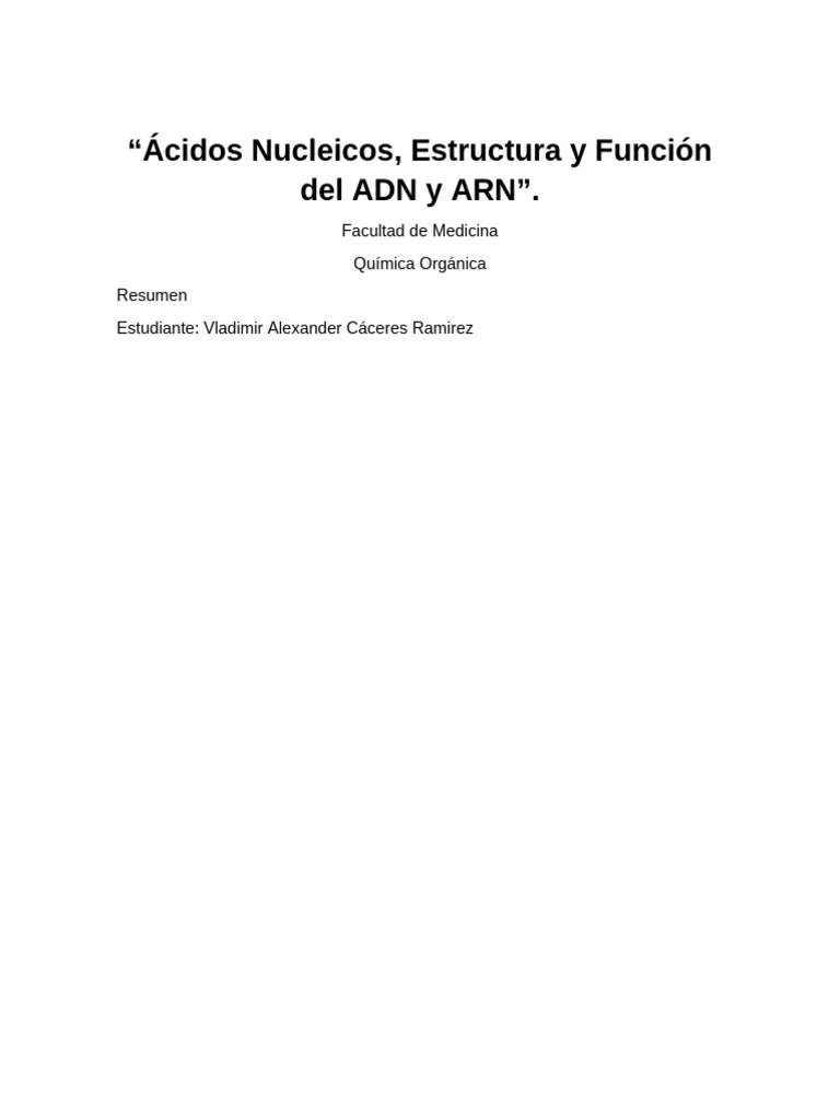 Acidos Nucleicos | PDF | Rna | Adn