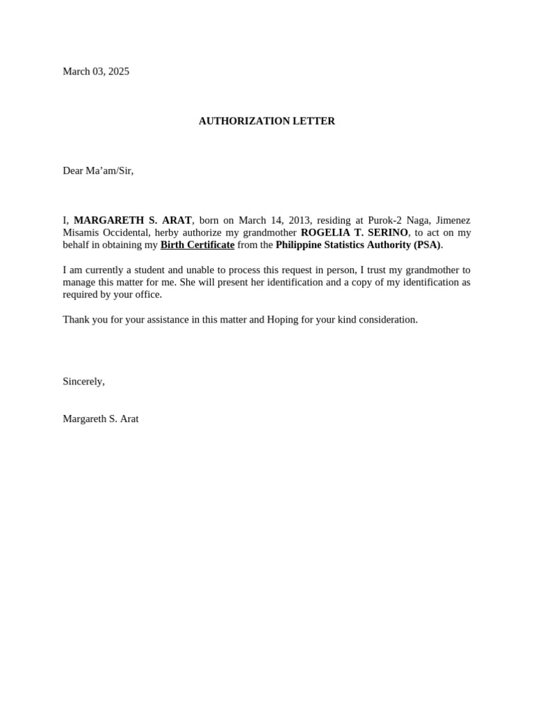Authorization | PDF