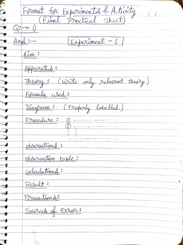 Physics - Format (Practical Sheet) | PDF