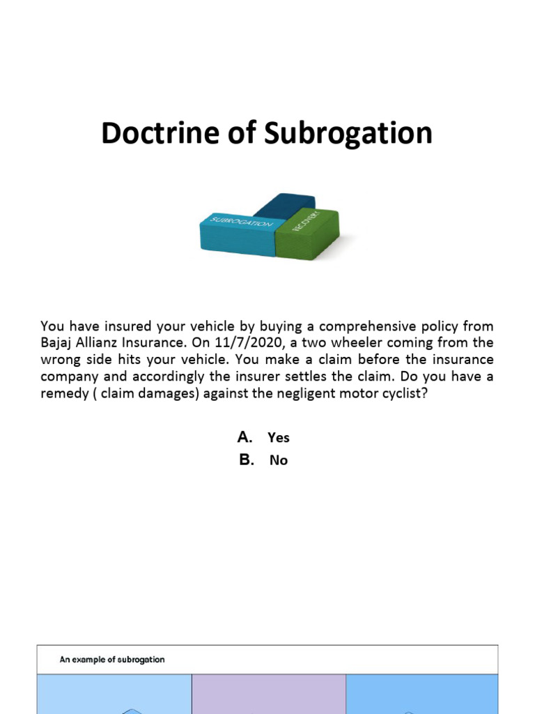 Doctrine of Subrogation | PDF | Subrogation | Insurance
