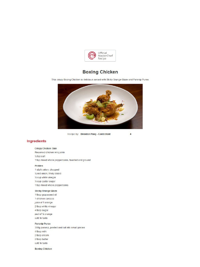 Boxing Chicken | PDF