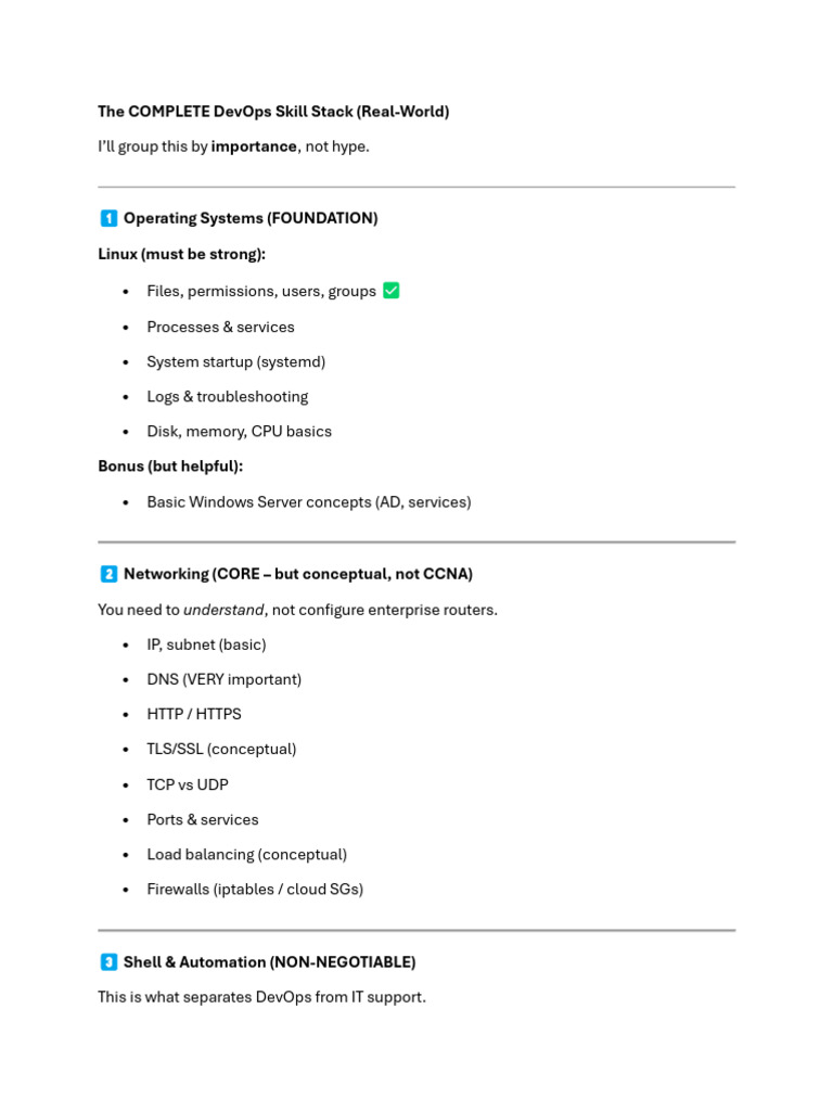 The COMPLETE DevOps Skill Stack | PDF | Computer Network | Cloud Computing