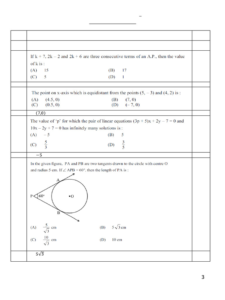 Cbse 2024 Class X Maths (Standard) Borad Papers | PDF | Mathematics