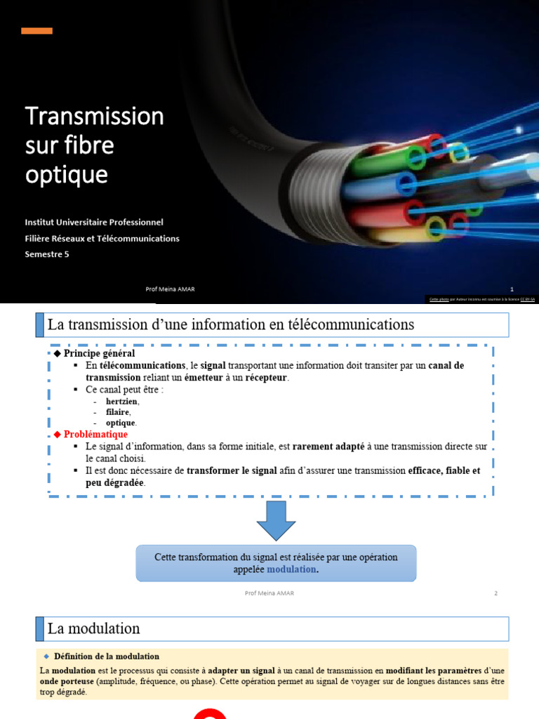 Présentation 3 Modulation Raccordement | PDF | Fibre optique ...