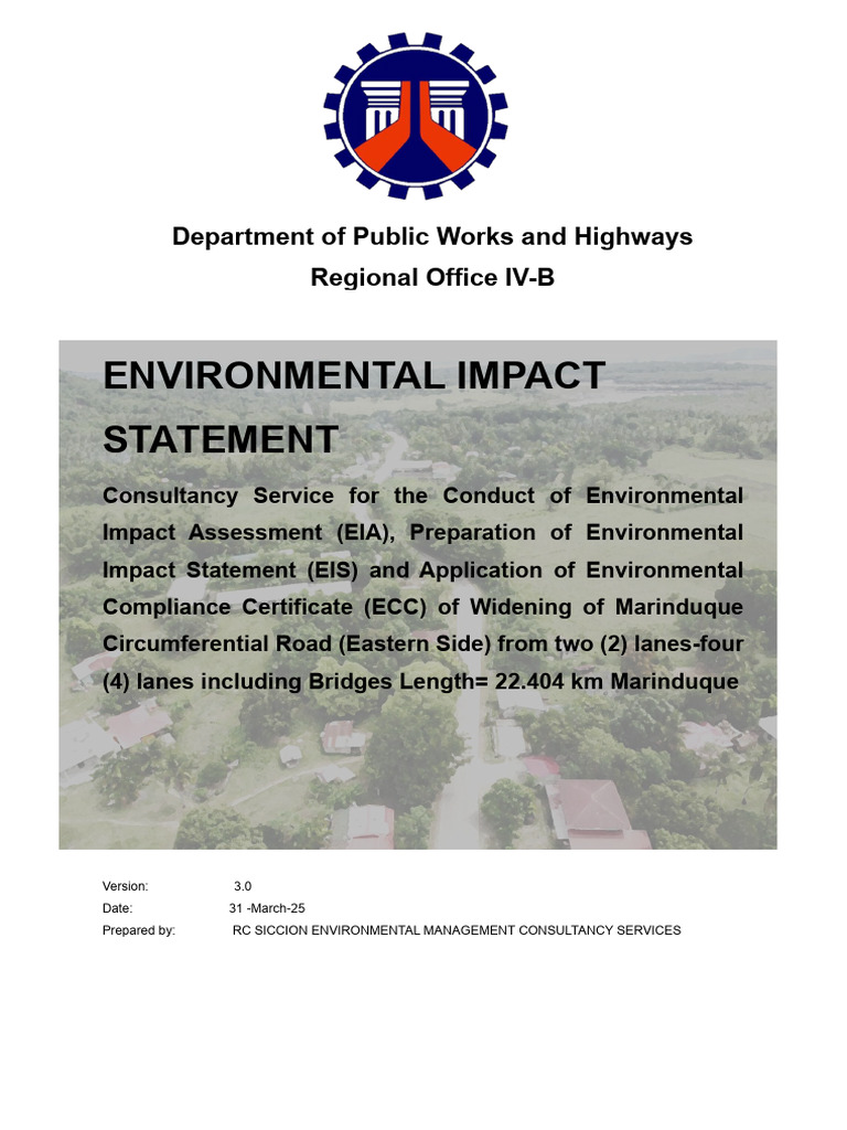 Environmental Impact Statement: Department of Public Works and Highways ...