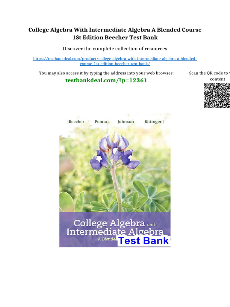 College Algebra with Intermediate Algebra A Blended Course 1st Edition ...