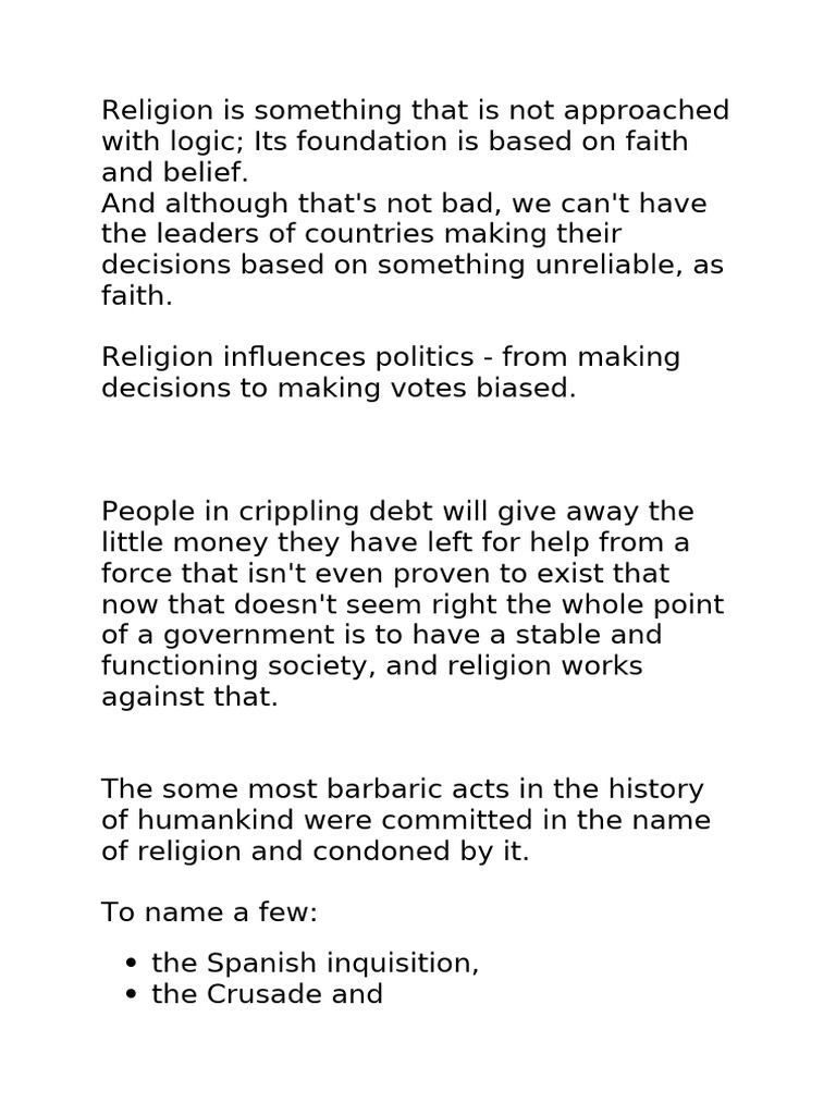 Religion is Something That is Not Approached With Logic | PDF