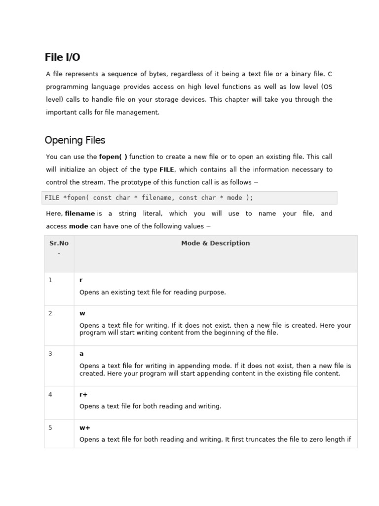 File handling In C Programming | PDF | Computer File | Text File