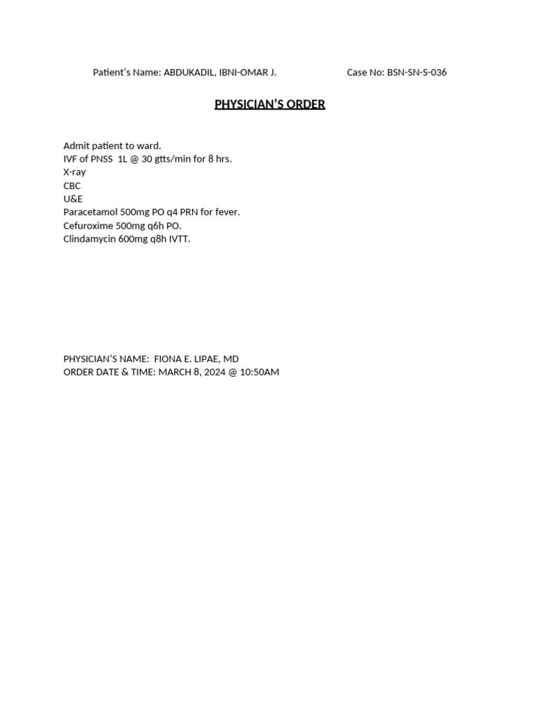 Physician's Notes | PDF