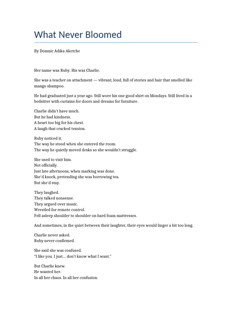 What Never Bloomed by Domnic Adika Aketche | PDF
