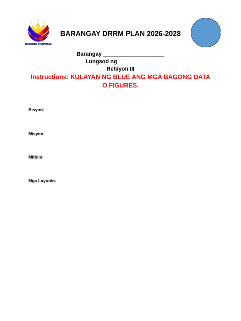 BDRRM 2025 Template 1 | PDF