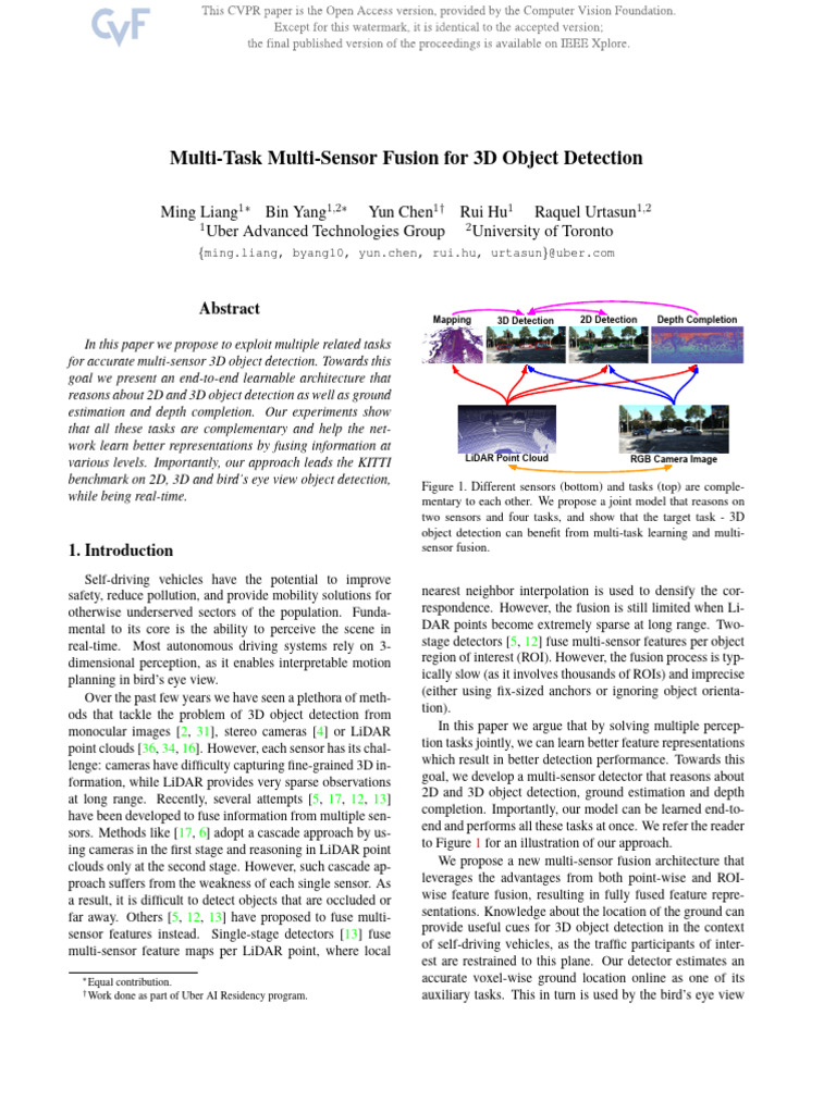 Liang Multi-Task Multi-Sensor Fusion for 3D Object Detection CVPR 2019 ...