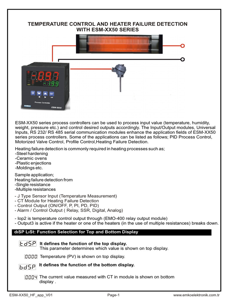 ESM-XX50 Series Heating Failure Detection | PDF | Electronics | Electricity