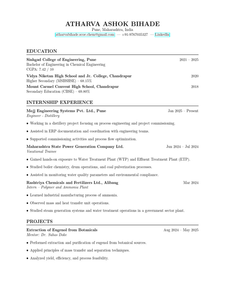 Atharv Resume Updated | PDF