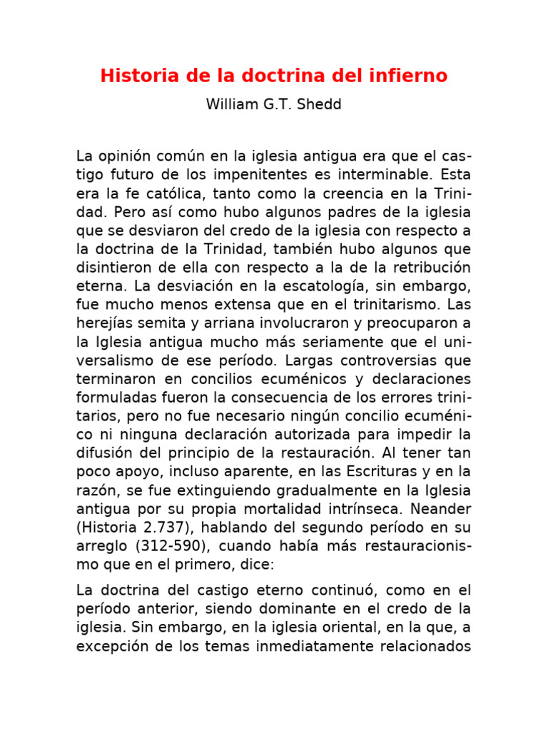 Historia de La Doctrina Del Infierno | PDF | Cristo (título) | Iglesia ...