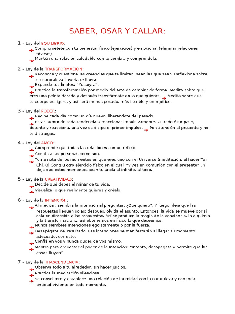 Saber, Osar y Callar | PDF | Meditación
