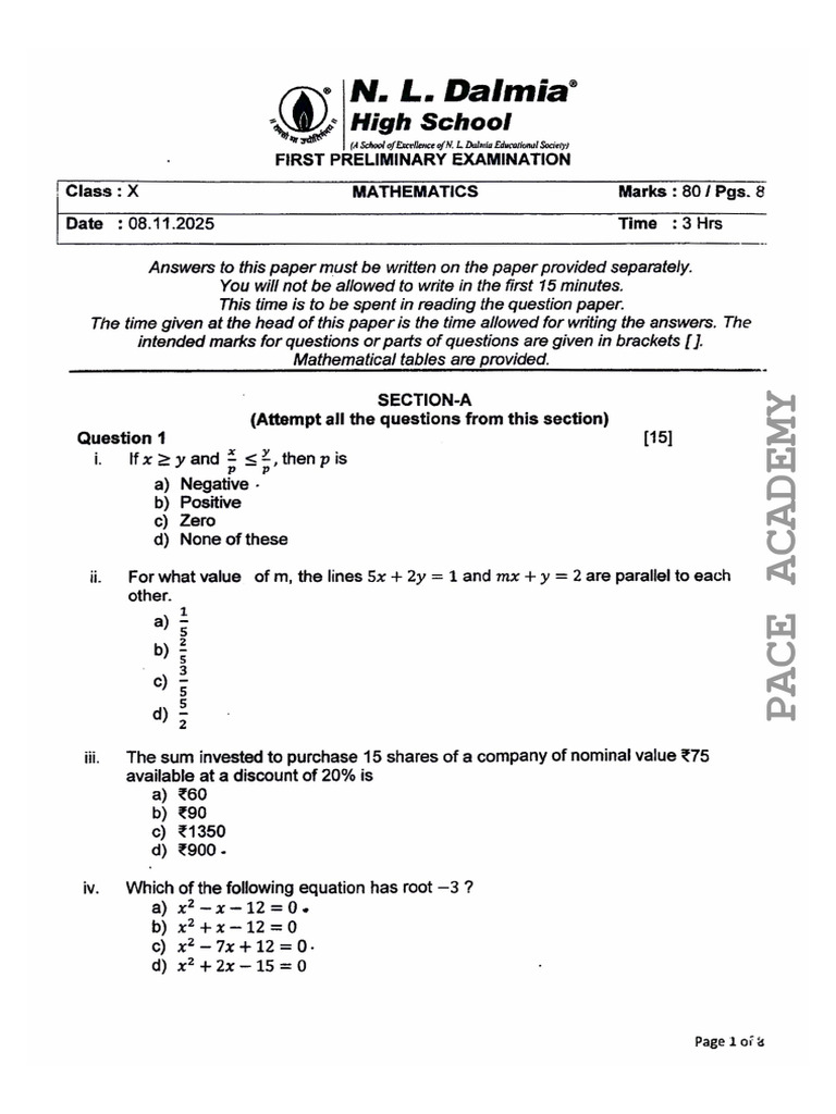 Maths Prelims 7 25 - 26 | PDF