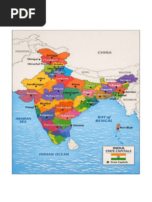 India Political Map India States And Capitals Map State Capitals Of