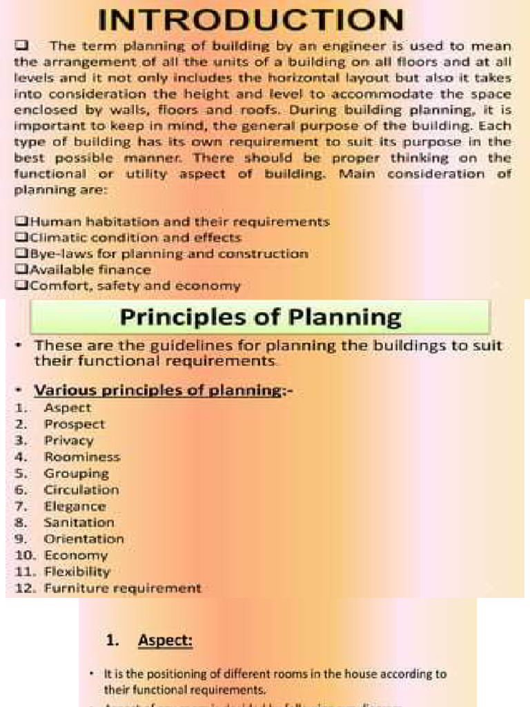 Principles of Building Planning | PDF | Room | Ventilation (Architecture)