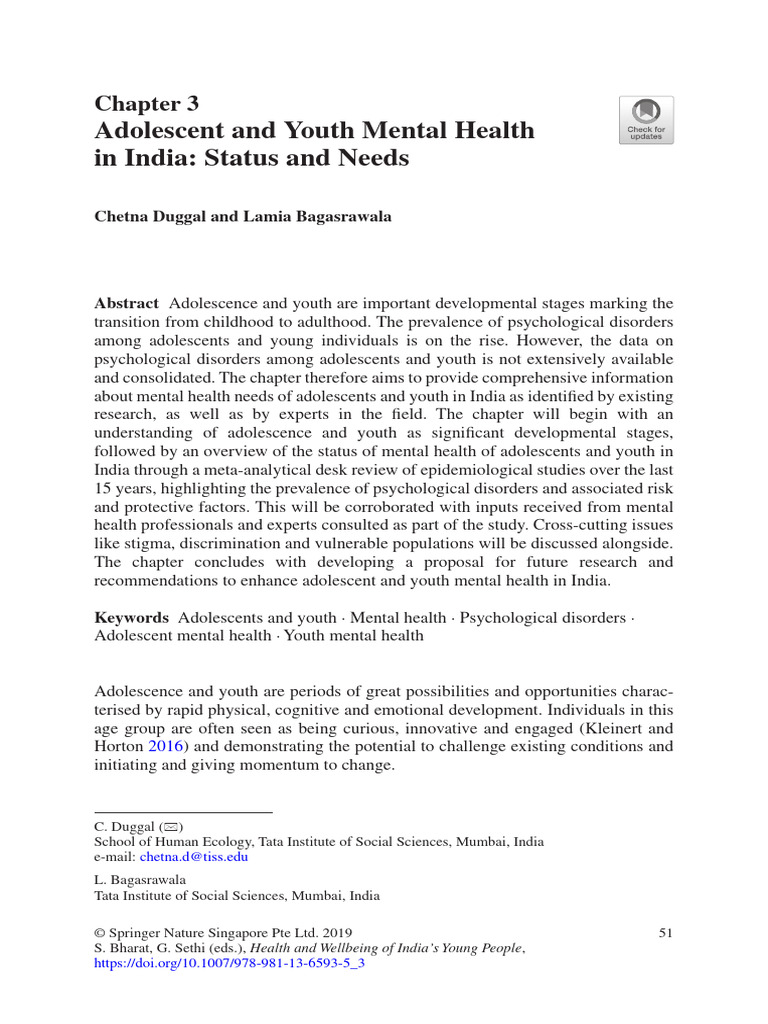 Adolescent and Youth Mental Health | PDF | Mental Disorder | Mental Health