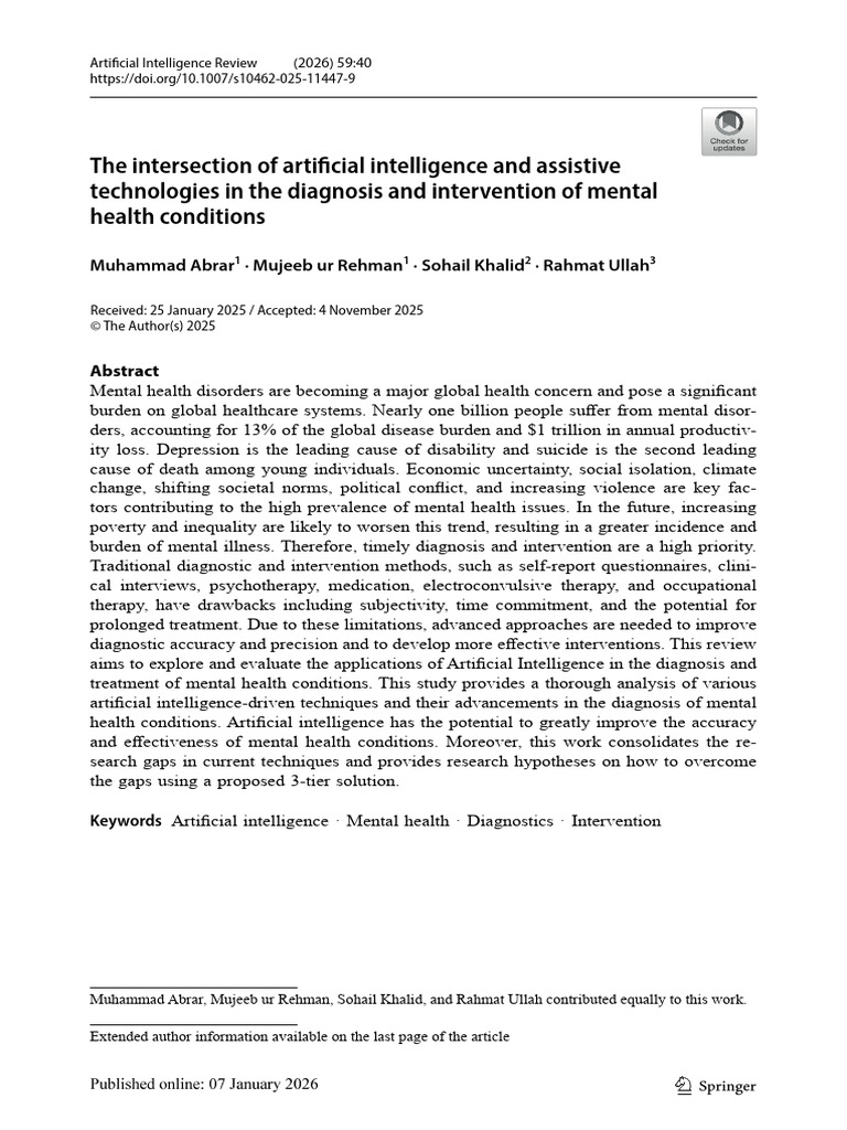 The Intersection of Artificial Intelligence and Assistive Technologies ...