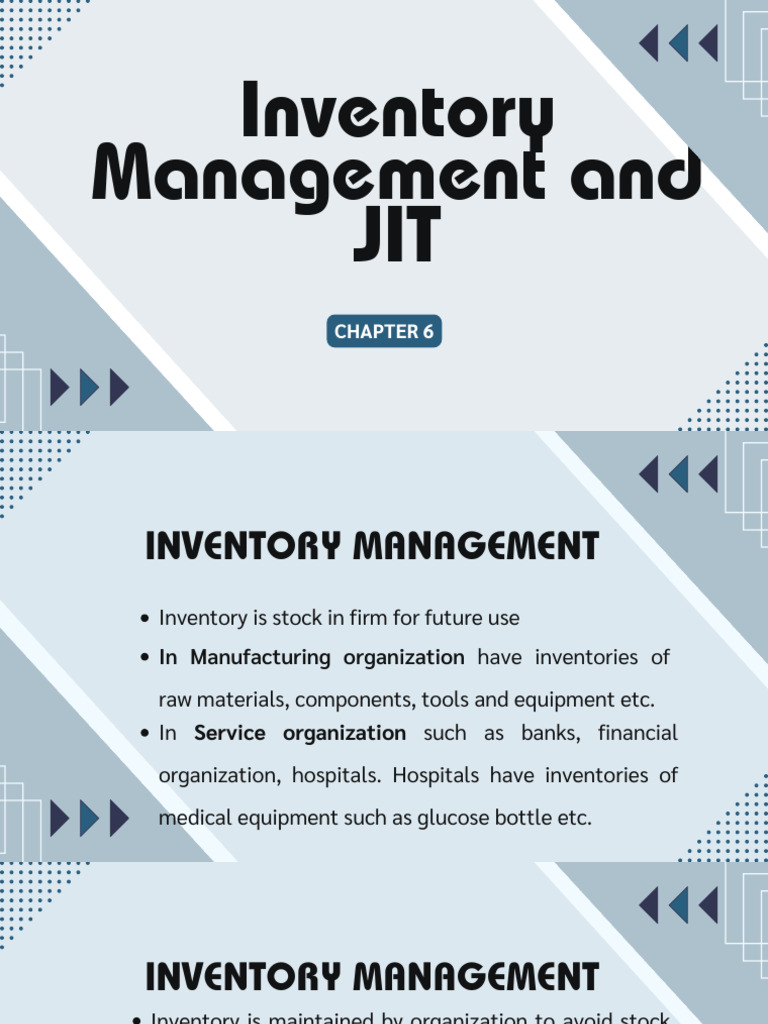 Inventory Management and J It | PDF | Inventory | Lean Manufacturing