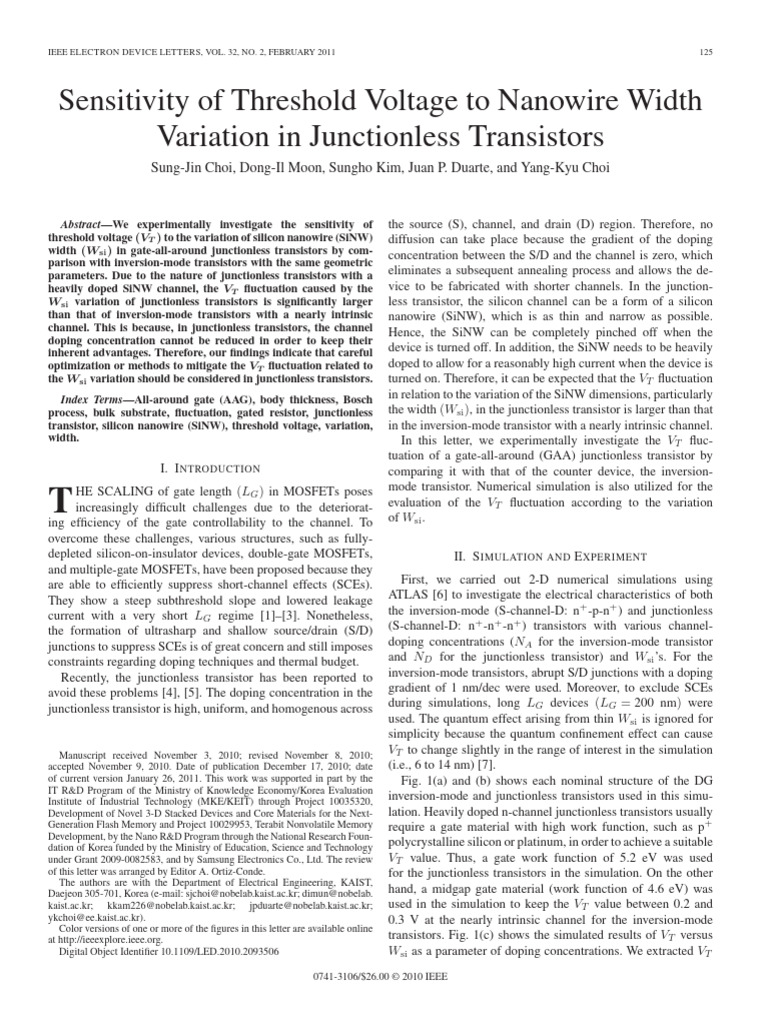 Junctionless Transistor 03 | PDF | Field Effect Transistor | Mosfet