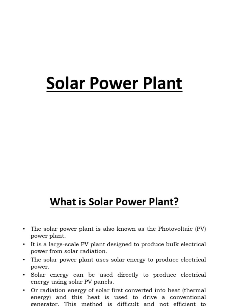 Solar Power Plant | PDF