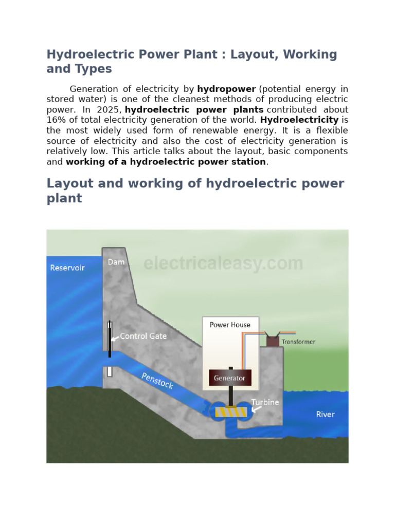 Hydroelectric Power Plant | PDF | Hydroelectricity | Power Station