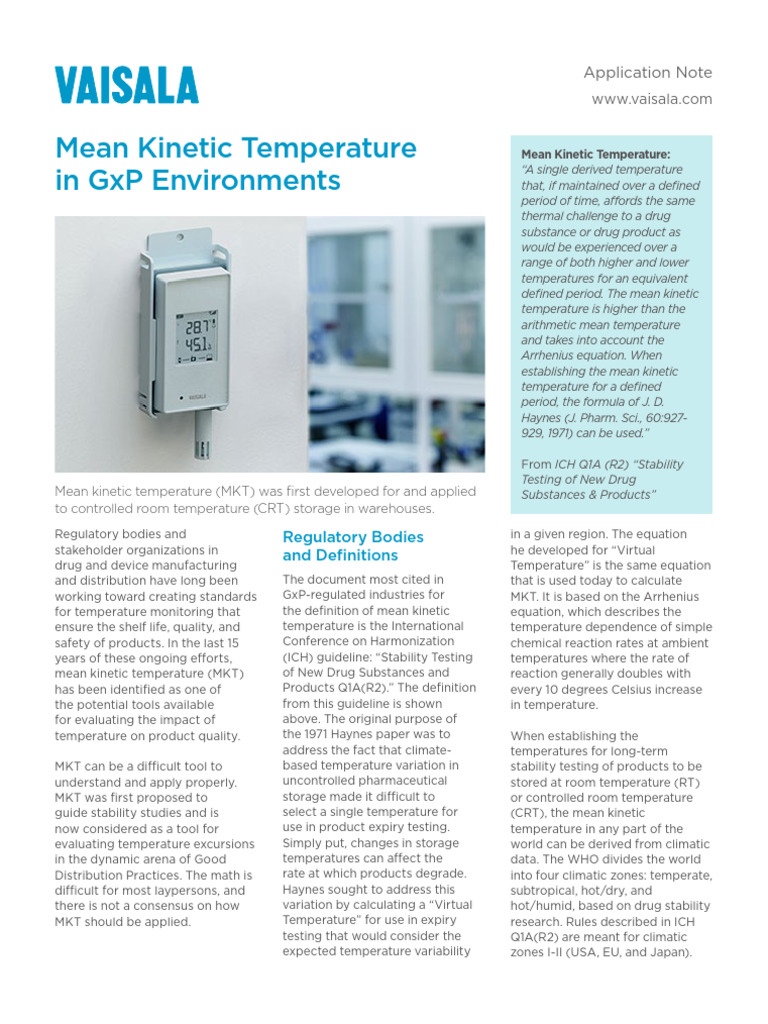 CEN G Mean Kinetic Temperature Application Note B211534EN a FINAL | PDF ...
