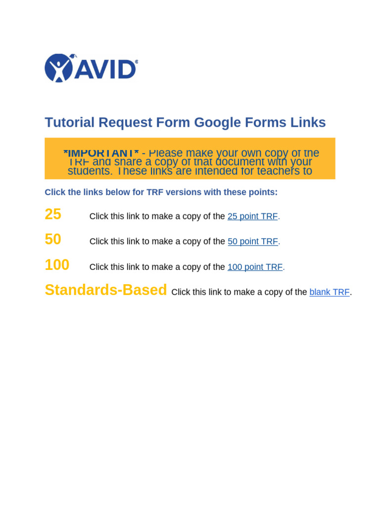 Copy of Tutorial Request Form Google Forms Links | PDF