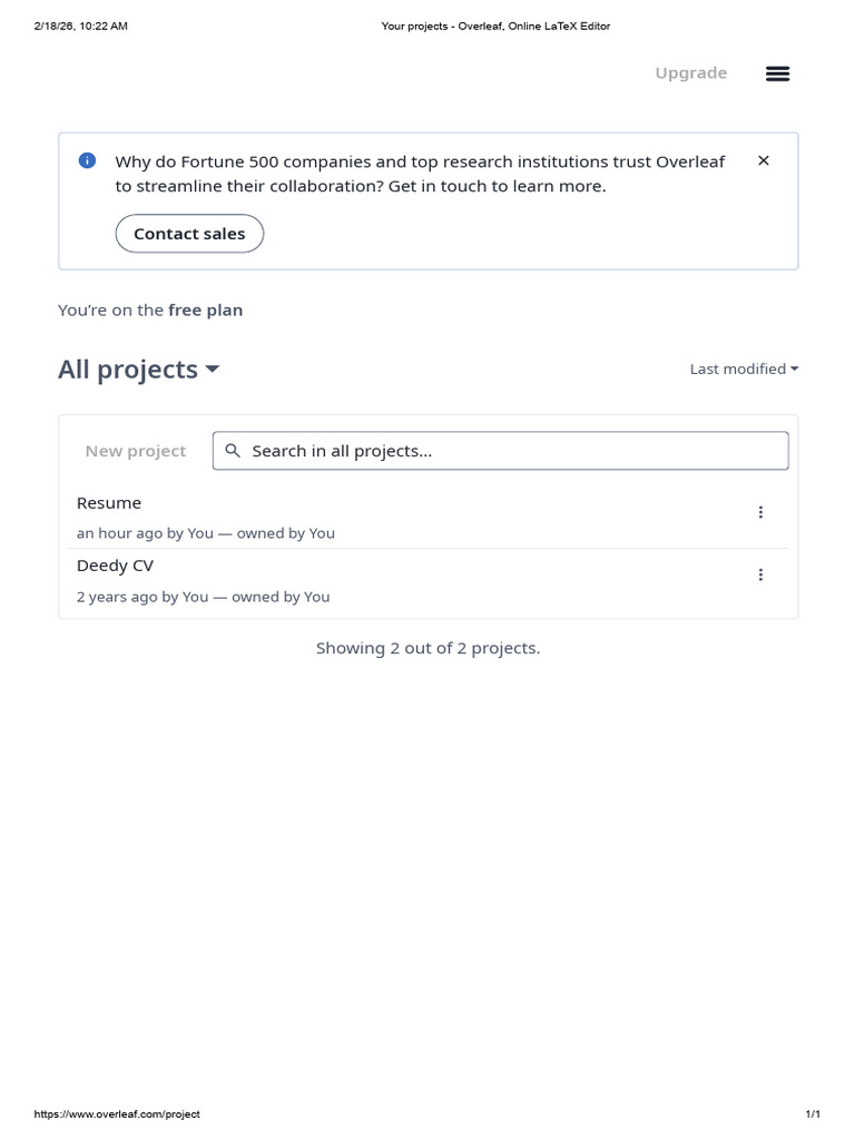 Your Projects - Overleaf, Online LaTeX Editor | PDF