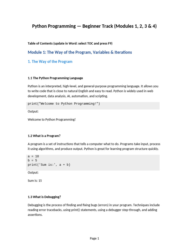Python Beginner Track Styled | PDF | Method (Computer Programming ...